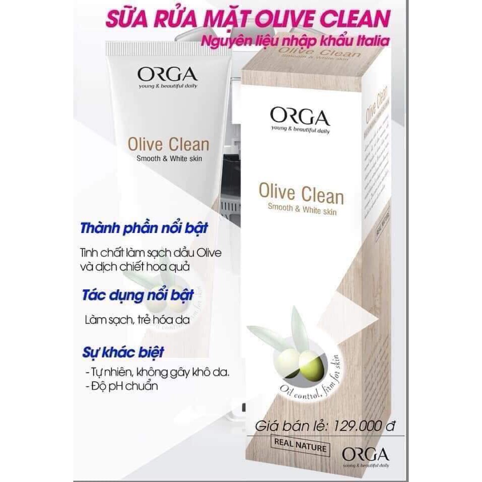 Sữa rửa mặt Organic lành tính Olive Clean
