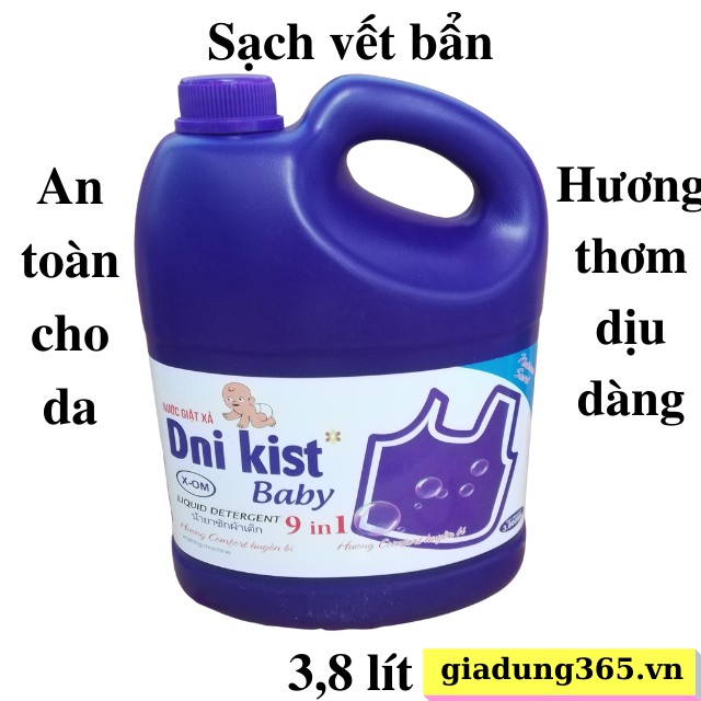 Nước Giặt Dni Kist 3,8L, Sạch Vết Bẩn, An Toàn Cho Da, Hàng Việt Nam Chất Lượng Cao