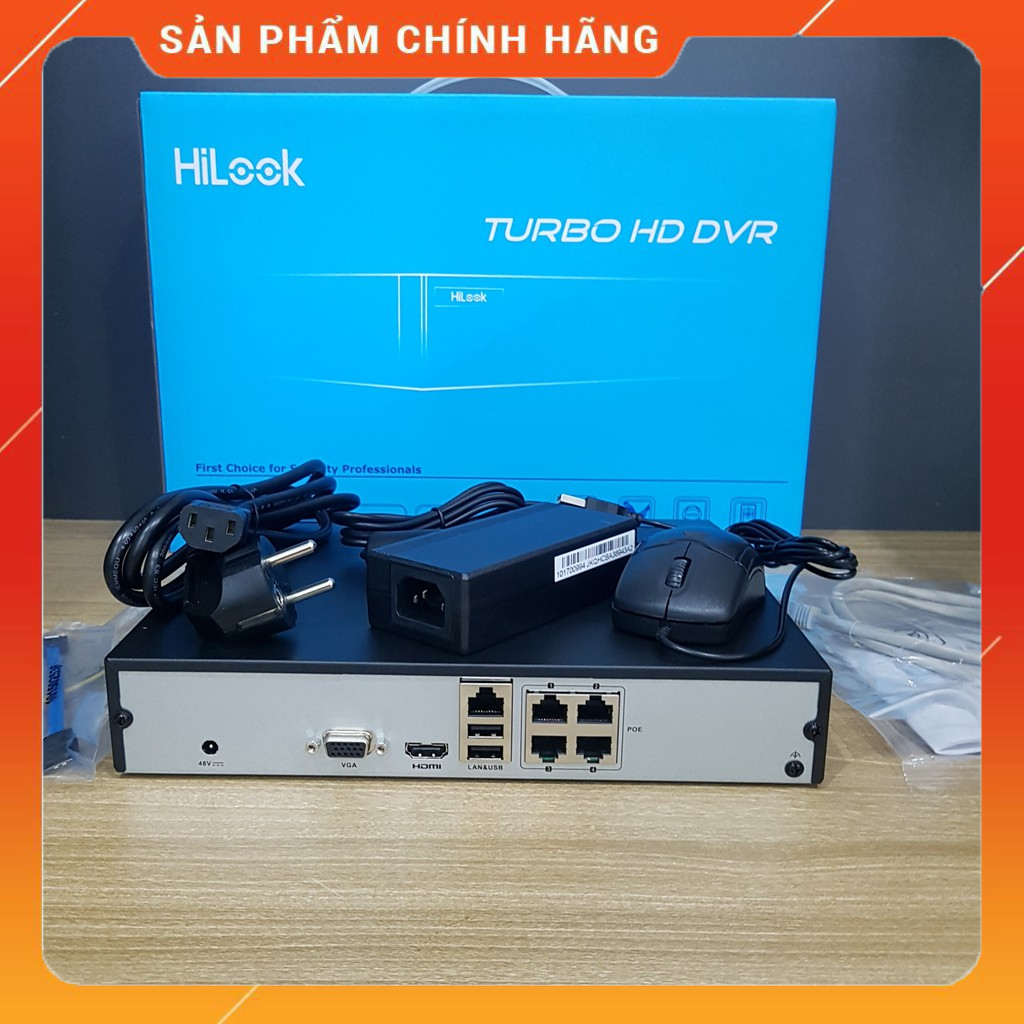 Đầu ghi hình camera IP 4 kênh HILOOK NVR-104MH-D/4P - Gồm sẵn 4 cổng POE - Hàng chính hãng