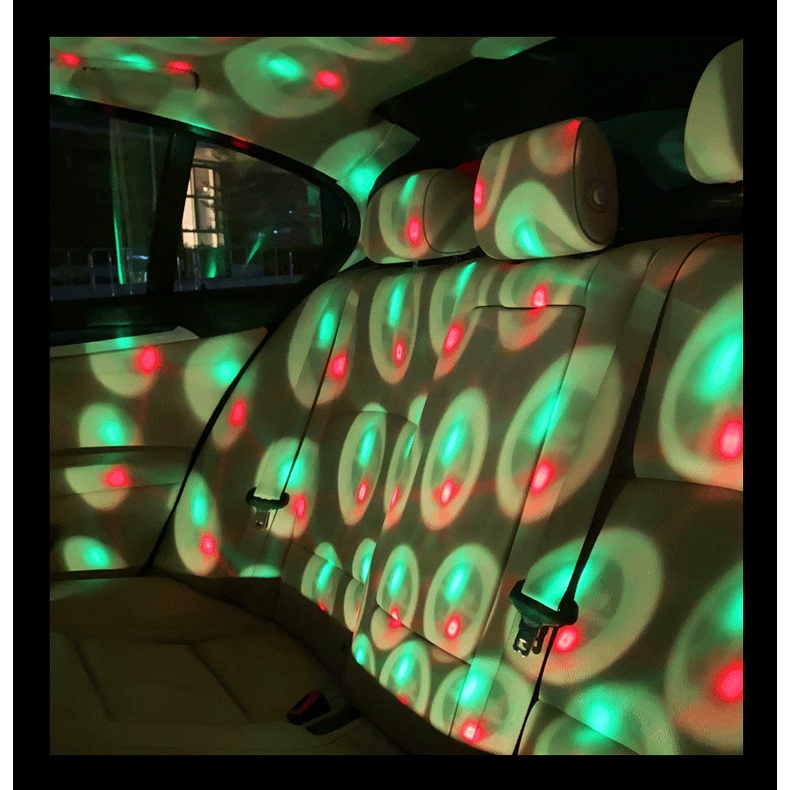 Đèn LED Chiếu Hình Quả Cầu Nhiều Màu Sắc Điều Khiển Bằng Âm Thanh Cho Xe Hơi