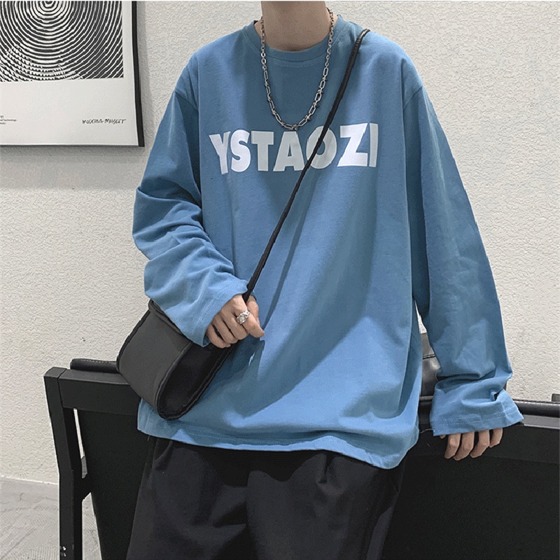 Áo Thun Tay Dài Cổ Tròn In Chữ Thoải Mái Thời Trang unisex size M-5XL