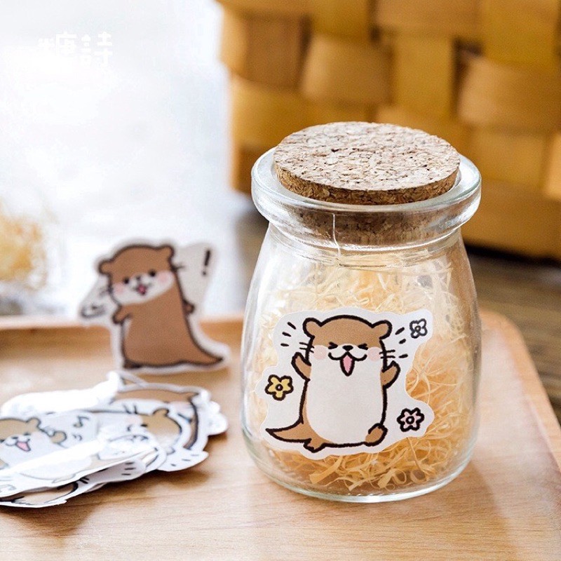 Set 10 sticker tự làm hình rái cá dễ thương để trang trí