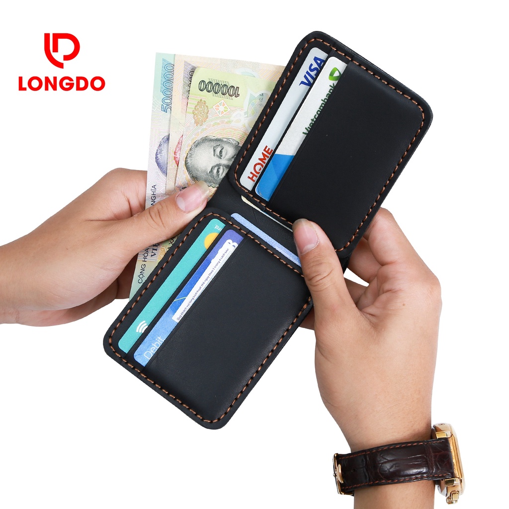 Ví da nam mini cao cấp - Cam kết 100% da bò thật - Bảo hành 5 năm - Thương hiệu uy tín Longdo Leather - B03