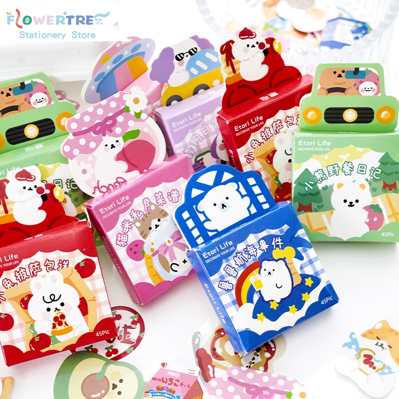 Flowertree Bộ 45 Sticker Dán Trang Trí Sổ Tay