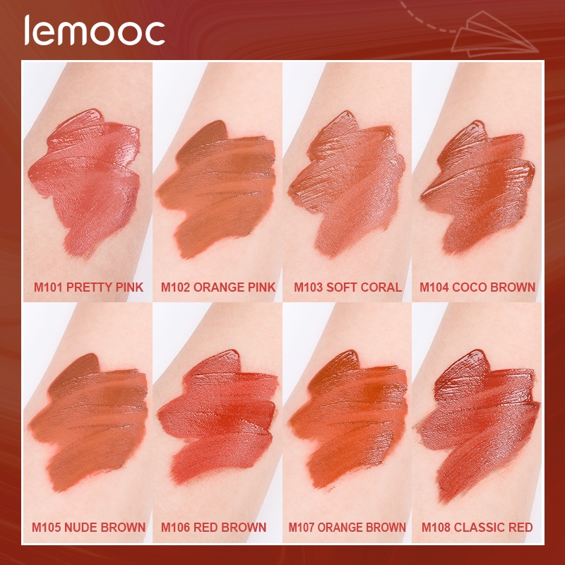 Son Môi Dạng Lỏng Mềm Mịn Không Thấm Nước Lâu Trôi Lemoc