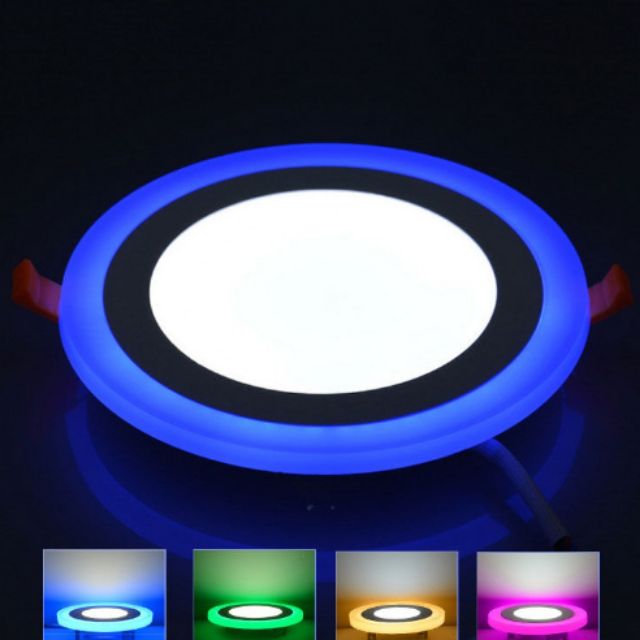 Đèn ốp nổi viền hồng tím,màu xanh lá 12w+4 vuông