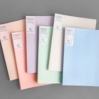 Bìa Nhựa File Lá Clear Book A4 8 Màu Molandi Đủ Loại 20/30/40/60/10 Lá