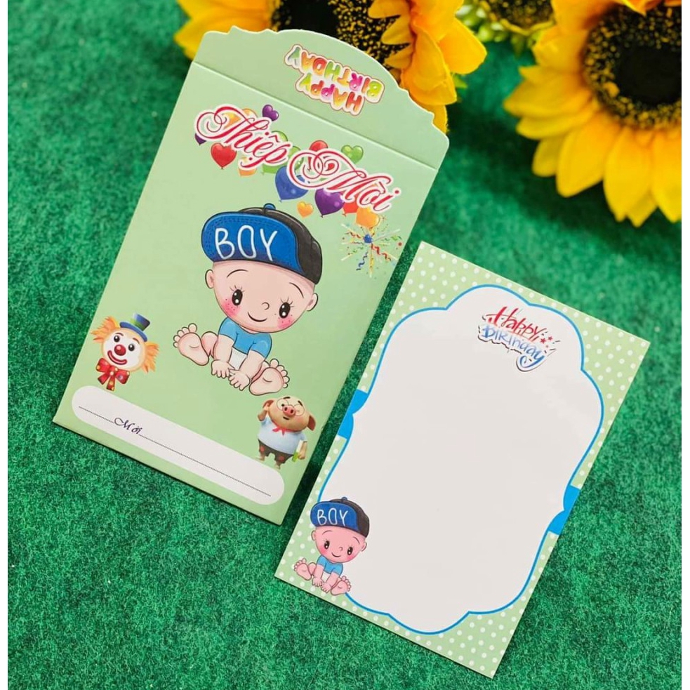 50 thiệp sinh nhật SN-Q32 Bé trai hoặc bé gái (Vui lòng cung cấp nội dung sau khi đặt hàng)