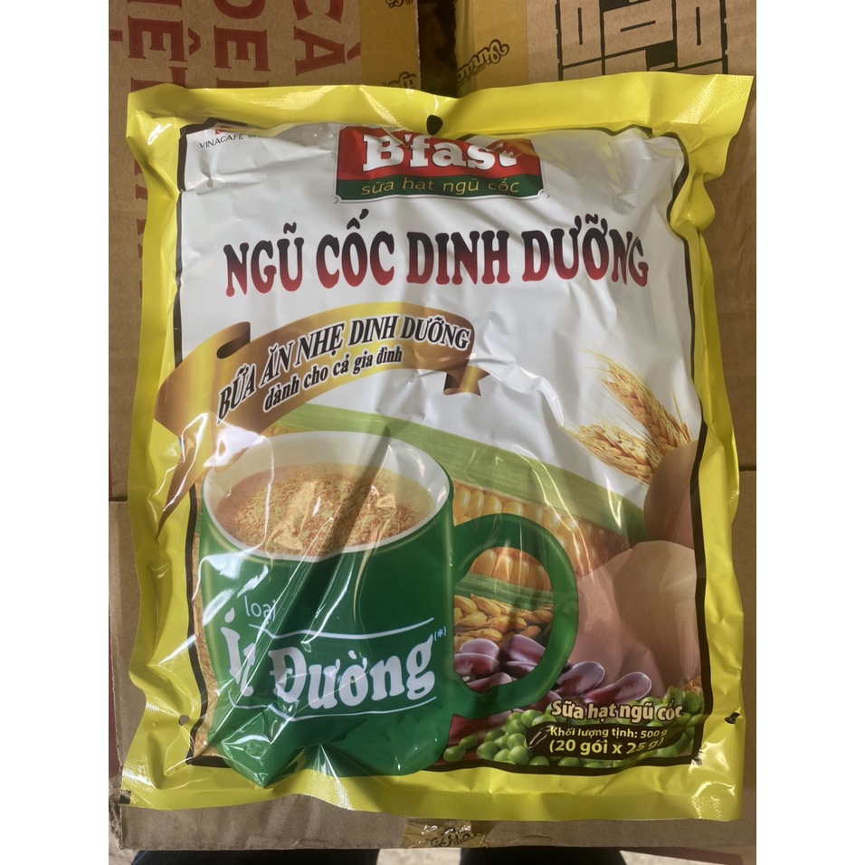 Combo 2 Bịch Sữa Hạt Ngũ Cốc dinh dưỡng B'Fast Canxi - Bịch 20 Gói x 2 x 25g