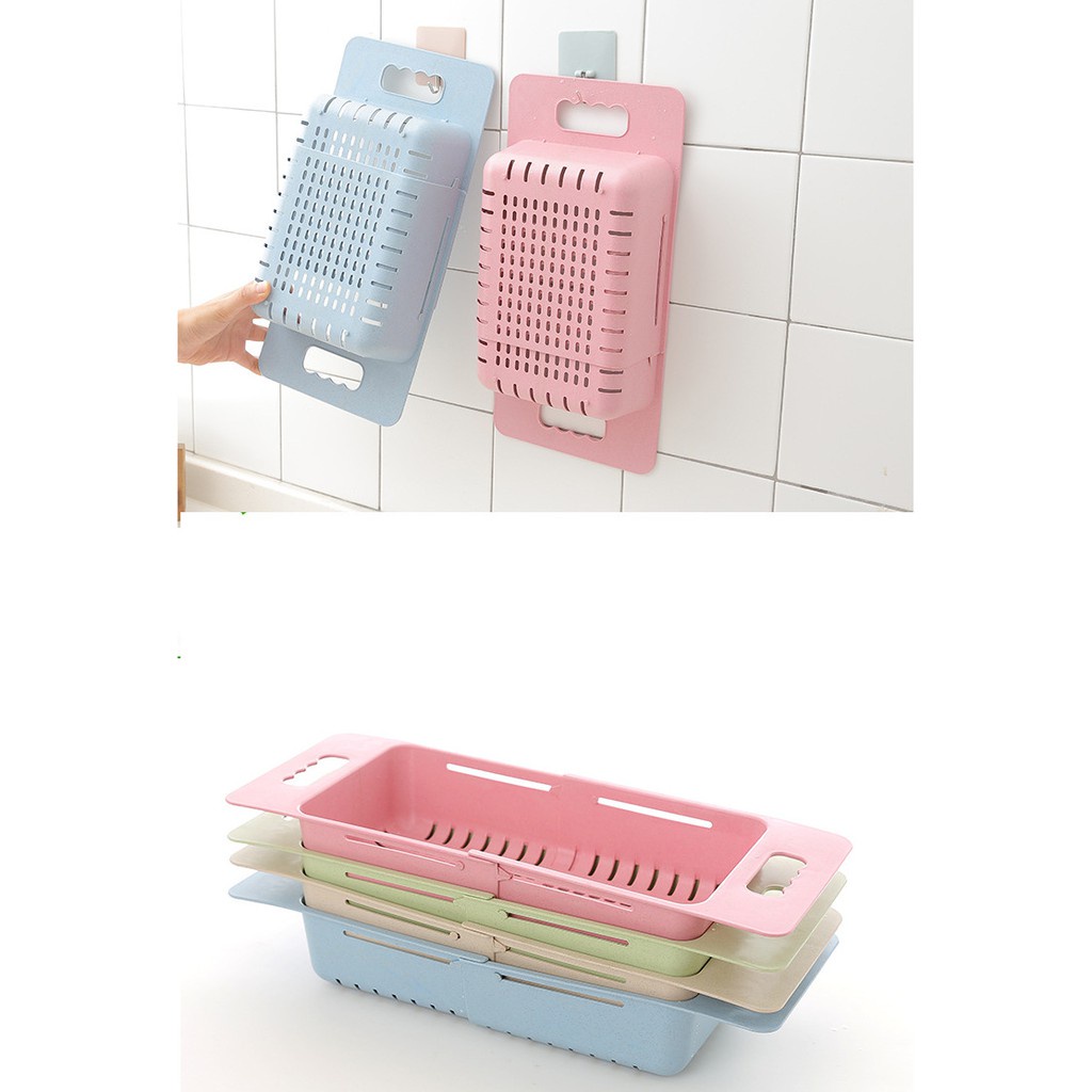 [freeship] Rổ Gác Bồn Rửa Chén Ráo Nước Rau Củ Quả, Úp Chén Rút Gọn Nhựa Lúa Mạch, Giỏ Rút Gọn Gác Bồn Rửa Chén