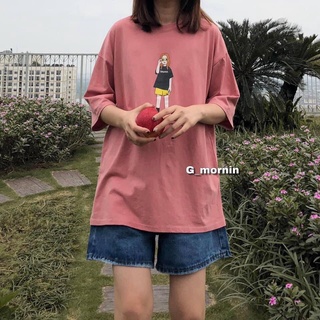 Áo phông tay lỡ in hình cô gái freesize dưới 65kg hera boutique