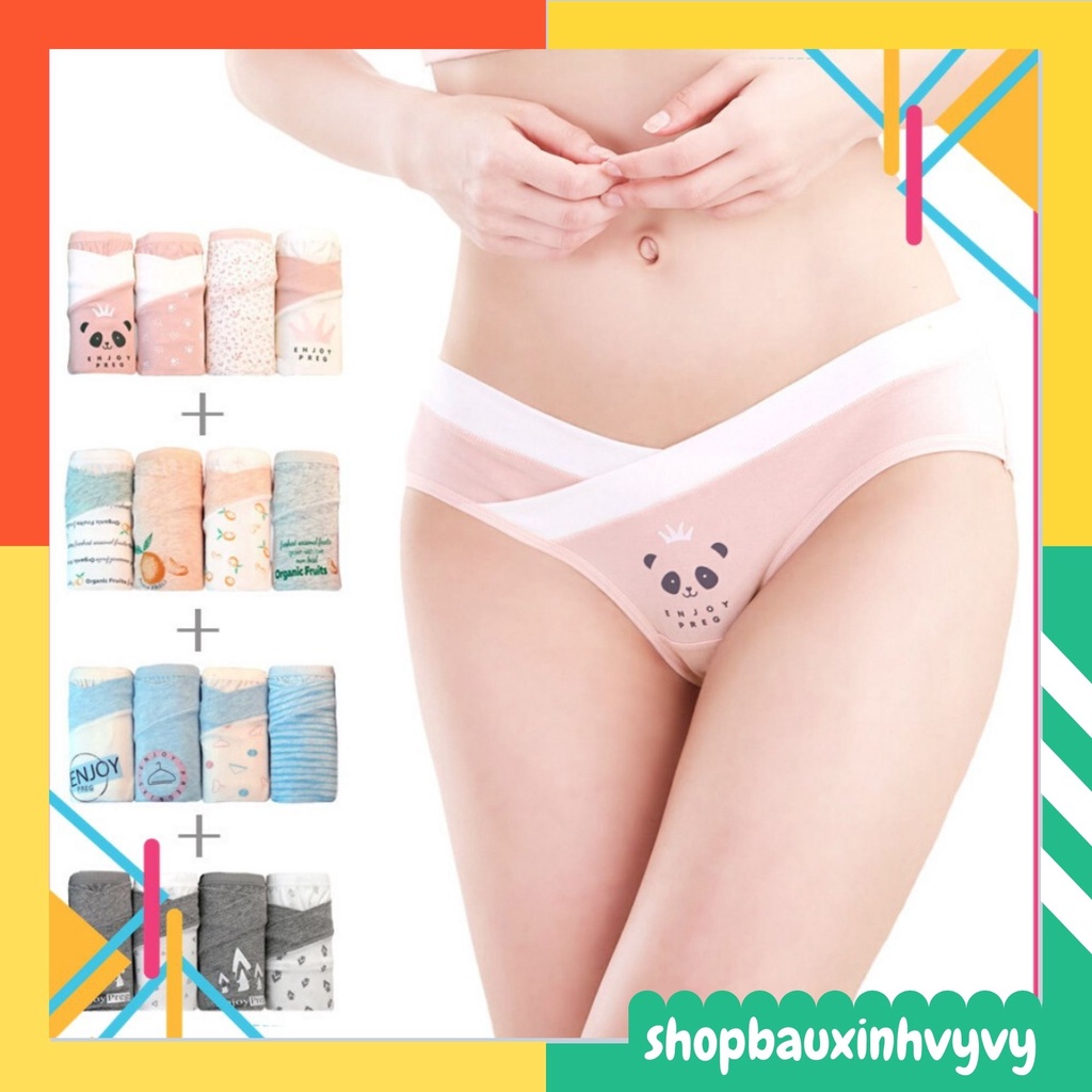 Quần Lót Bầu Cạp chéo Sau Sinh Cotton Cao Cấp, Thương Hiệu ENJOY PREG