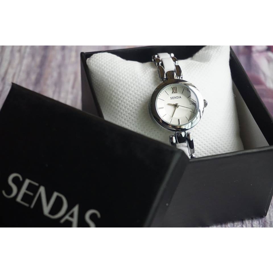 [ xả kho ]  ĐỒNG HỒ NỮ SENDA 8499 DÂY THÉP SỨ ĐỘC ĐÁO
