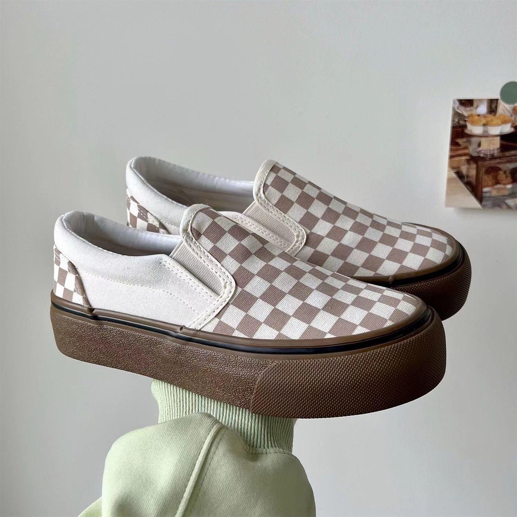 Giày Lười Vải Canvas Mũi Tròn Đế Dày Phong Cách Retro Hồng Kông Dễ Thương Thời Trang Mùa Hè 2022 Cho Nữ