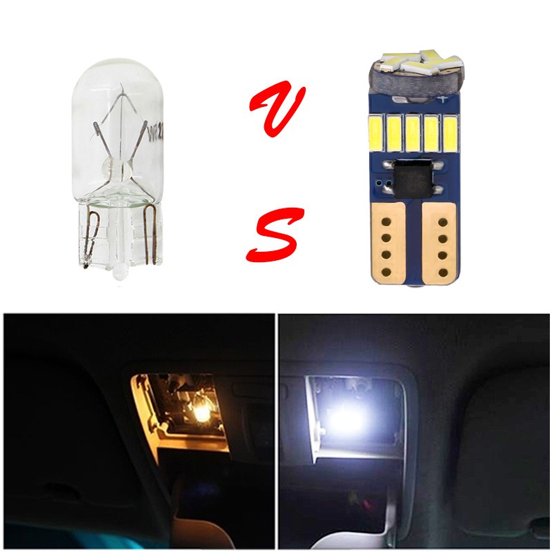 Bộ 2 đèn led T10 194 W5W 15SMD 4014 gắn biển số xe hơi