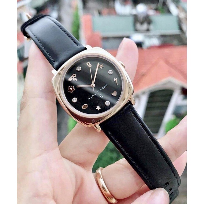 💃⌚️Đồng Hồ Nữ MARC JACOBS Mandy MJ1565 Black Leather Watch 34cm — Trẻ trung, thanh lịch,
