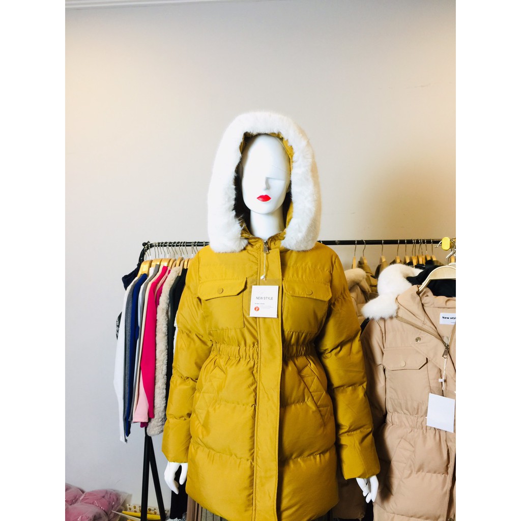 Hàng Sẵn Giao Ngay🌼 Áo Phao Nữ Dáng Lửng Mũ Lông hàng Quảng Châu hot trend 2021