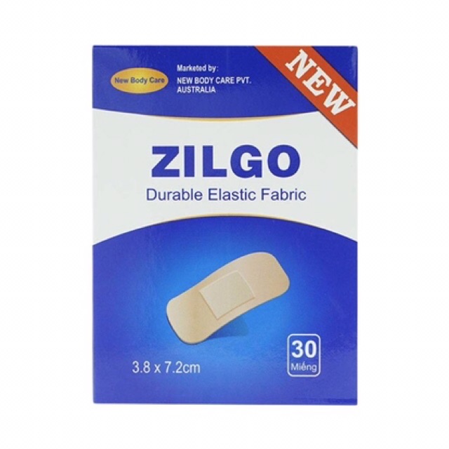 Băng urgo dán vết thương Zilgo hộp 102 miếng (1,9cm x 7,2cm)