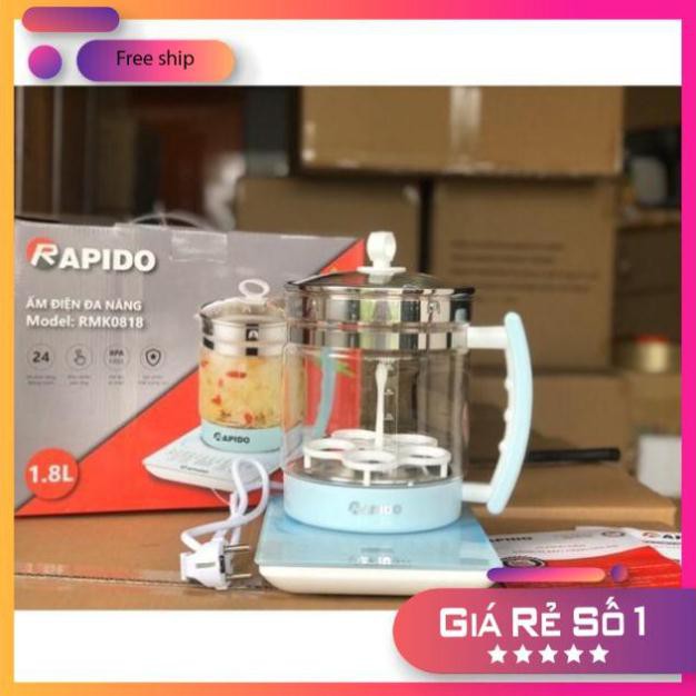 Ấm Điện Đa Năng Rapido 1.8L, Đun nấu, Lẩu mini, Sắc thuốc, Chưng Yến