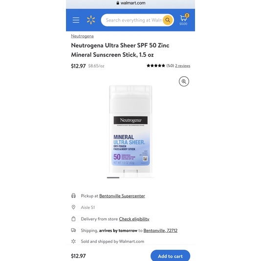 Sáp Chống Nắng Cho Mặt Và Toàn Thân Dạng Lăn Neutrogena Ultra Sheer Mineral Face & Body Stick Sunscreen SPF50 42g