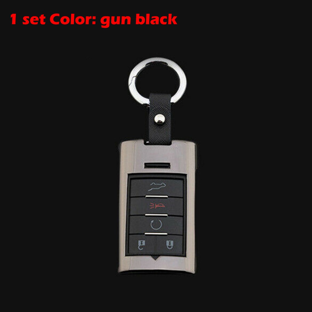 Metal Remote Smart Key Fob Case Gun Color For Cadillac ATS SRX STS CTS XTS