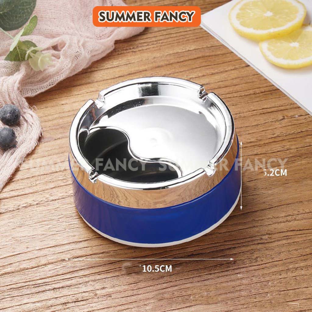 Gạt tàn thuốc lá nhựa nắp xoáy - Ashtray gạc tàn mạ bạc đẹp như inox