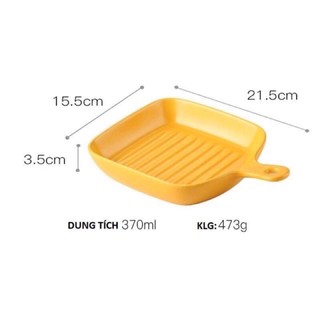 Đĩa sứ hình chảo Chữ Nhật 21,5cm