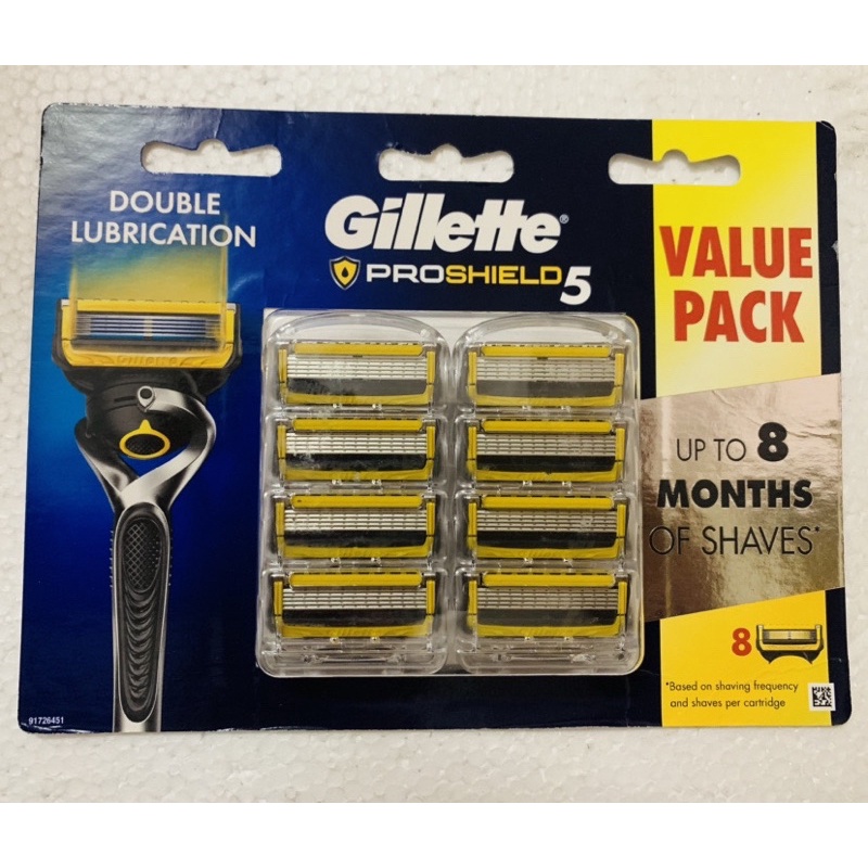 Vỉ 8 Lưỡi Dao Cạo Râu Gillette Fusion Proshield 5+1 lá chắn chuyên nghiệp