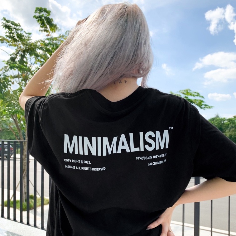 Áo thun tay lỡ MINIMALISM phông Unisex nam nữ Cotton oversize form rộng LUNACY TB030 | BigBuy360 - bigbuy360.vn