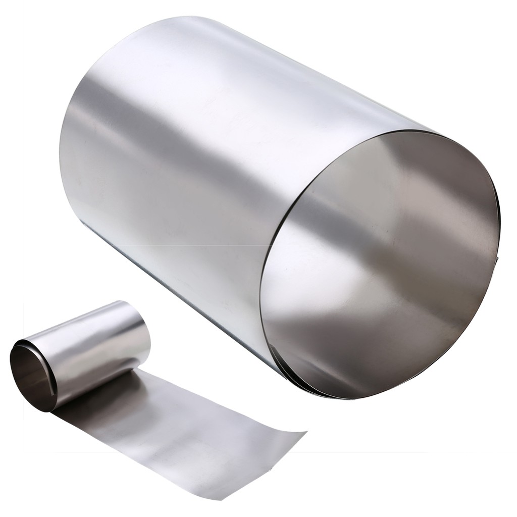 Tấm kim loại lá nhôm titan mỏng màu bạc hình vuông sử dụng thủ công 0.1*100*500mm Ti Gr2