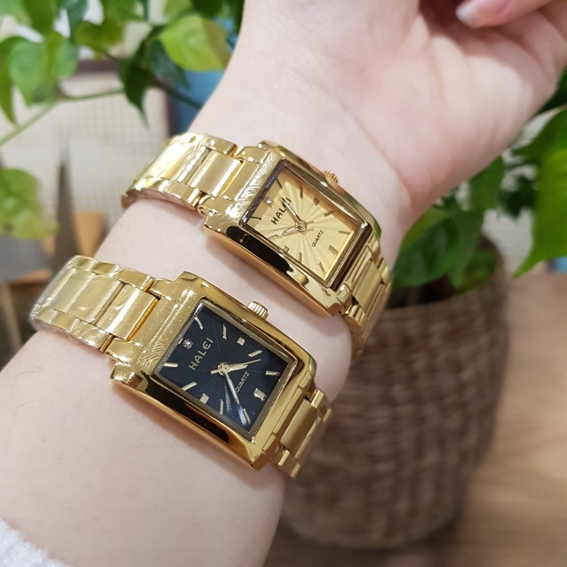 MỘT_ĐỔI_ MỘT TRONG 7 NGÀY- Đồng hồ nữ Halei mặt vuông máy Nhật mạ vàng cao cấp, sang trọng | BigBuy360 - bigbuy360.vn
