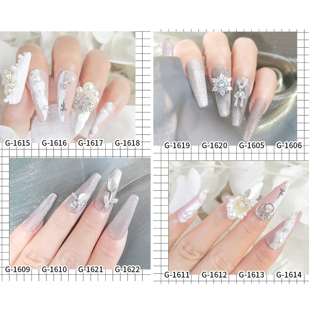 [Hàng mới về] Phụ kiện trang trí móng tay nghệ thuật nhiều kiểu tùy chọn lấp lánh 3D