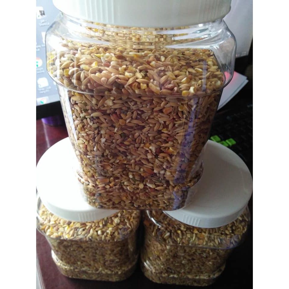 Hũ 1 kg ngũ cốc thức ăn chim bồ câu , gà tre