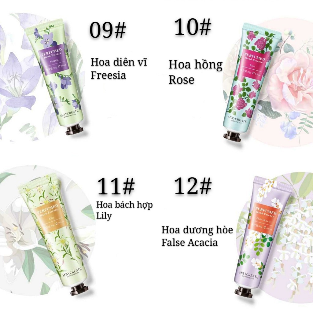 Maycreate - Kem tay hương hoa quả các mùi dưỡng tay