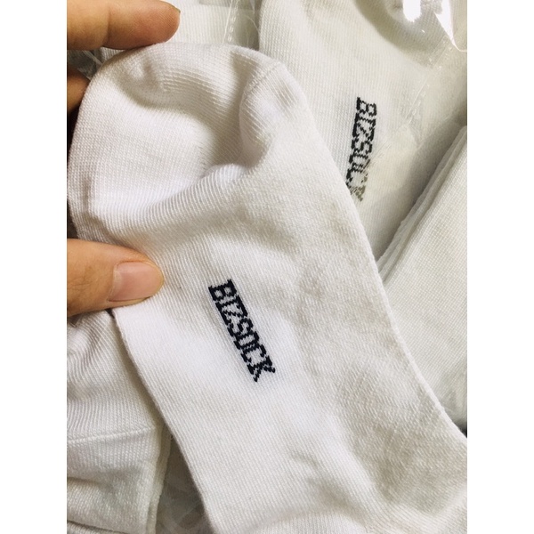 Xả Kho Tất Trắng Cổ Cao Bizsock  Lem Màu Kháng Khuẩn Thấm Hút mồ hôi
