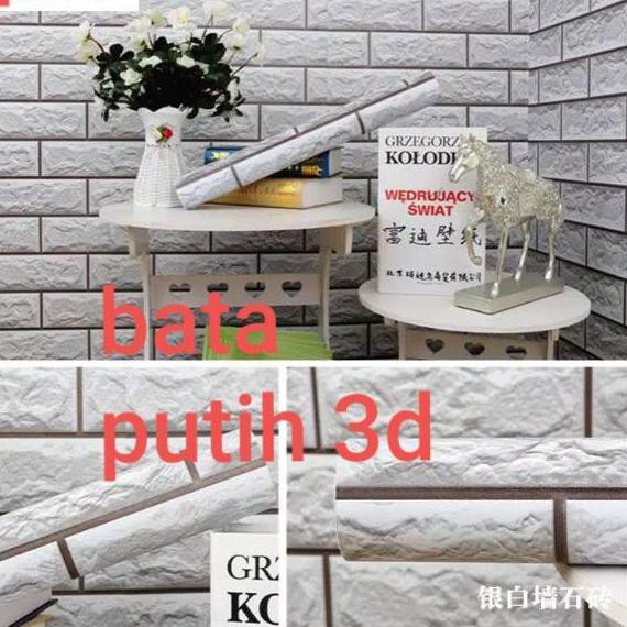 Giấy Dán Tường Giả Gạch Trắng 3d 45cm X 10m