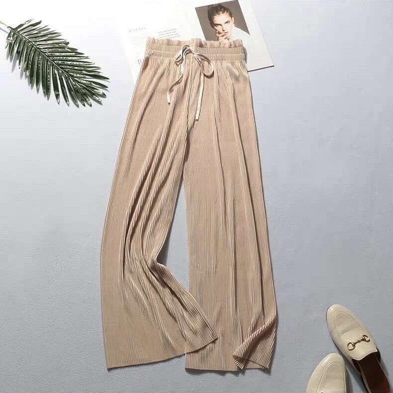 Quần Dài Nữ Lưng Cao Ống Rộng Bằng Vải Chiffon M L Xl | BigBuy360 - bigbuy360.vn