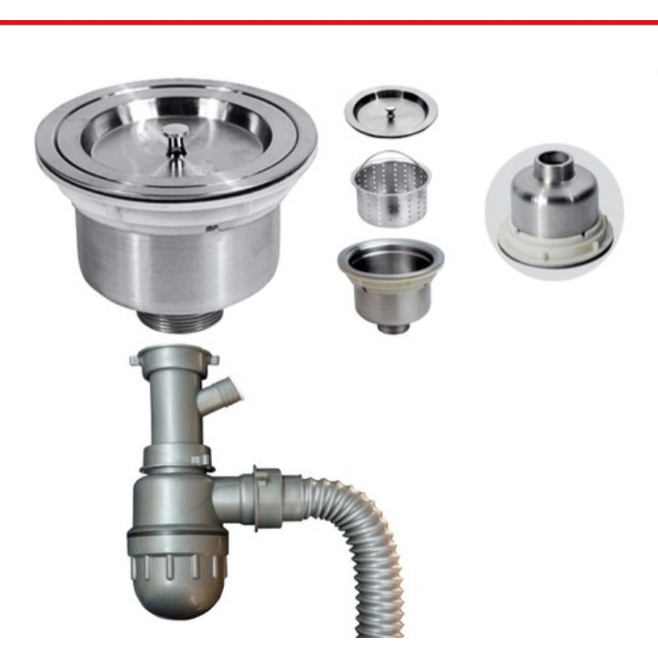 Bộ xả đơn chậu rửa chén inox 304 phi 110cm