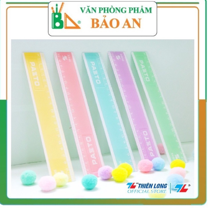 Thước màu Pastel dài 20cm TL Pazto SR-010