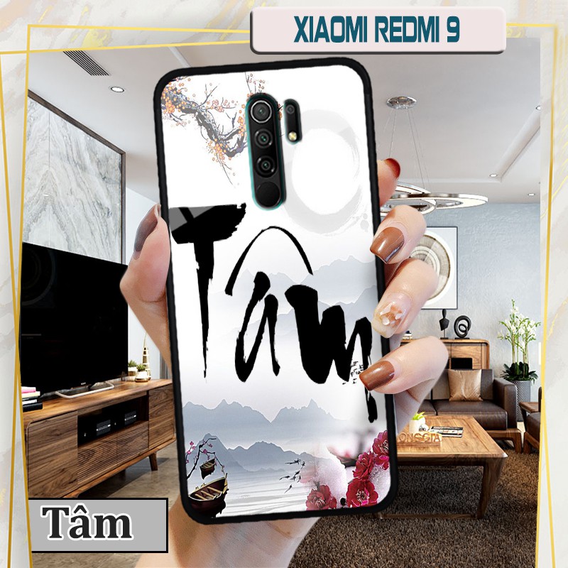 Ốp lưng kính 3D Xiaomi Redmi 9 - chữ thư pháp ý nghĩa