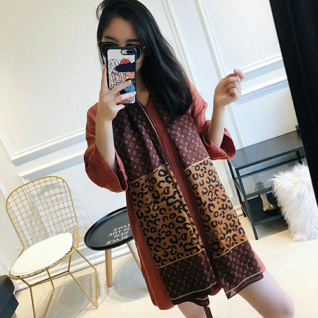 Khăn Choàng Lụa Dài Chống Nắng In Họa Tiết Thời Trang Cho Nữ