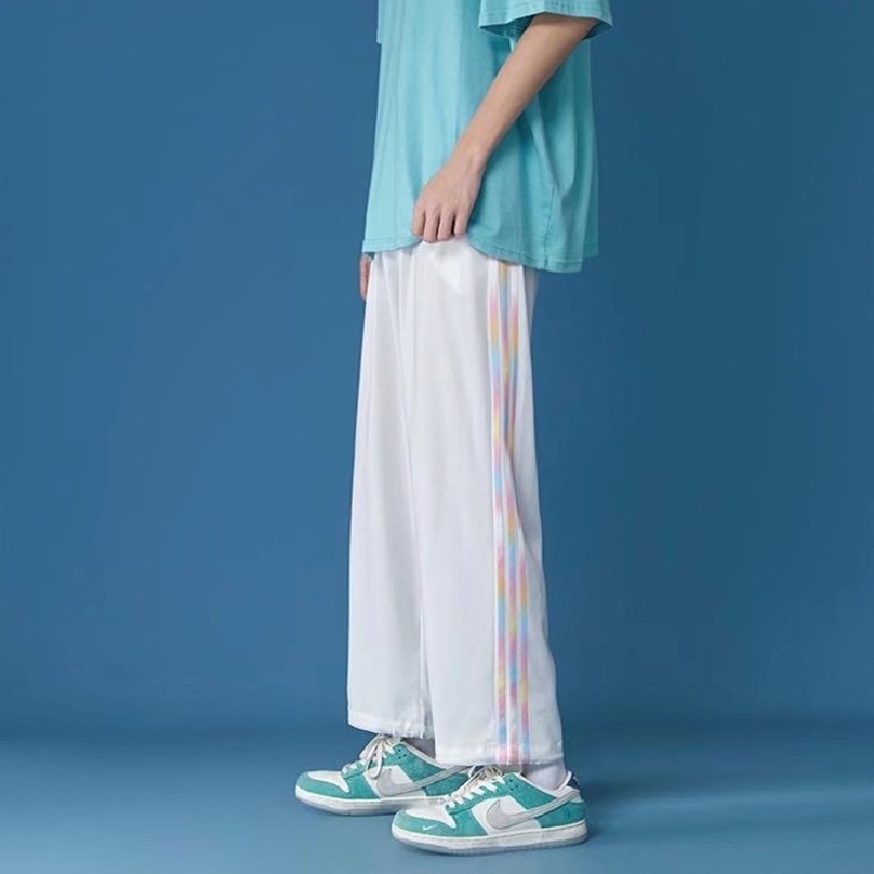 Quần Dài Thể Thao Kẻ Sọc Hai Bên Phong Cách Nhật Bản Cho Nam