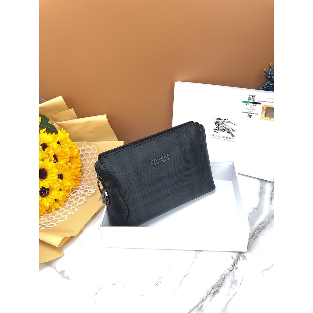 CLUTCH CẦM TAY UNISEX KÈM DÂY ĐEO TAY BURNURRY FULLBOX