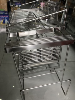 Kệ Chén 2 Tầng Inox 304 Không Gỉ Sét