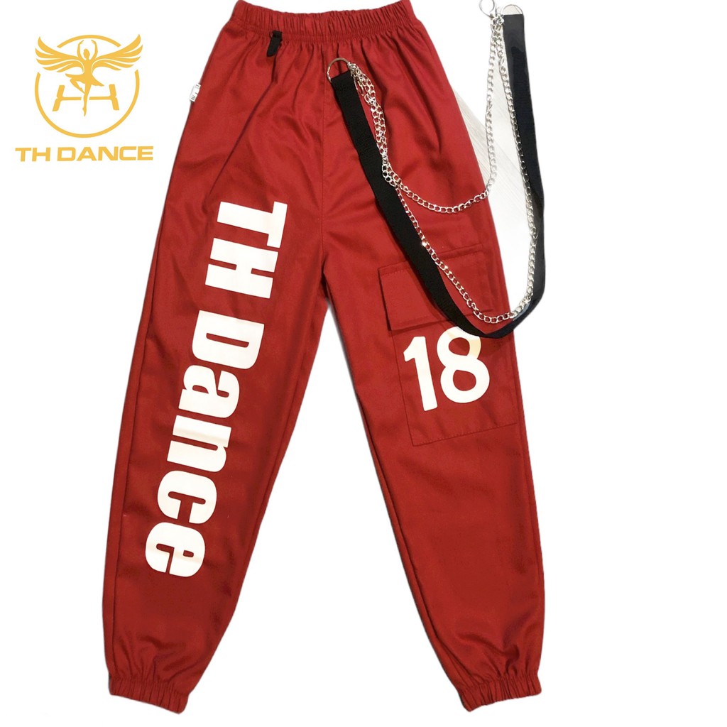 Quần áo Thời Trang trẻ em - Quần jogger đỏ TH dance ZB47