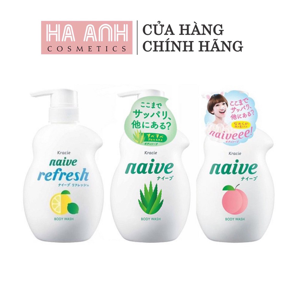 SỮA TẮM KRACIE NAIVE BODY WASH - SỮA TẮM ORGANIC DÀNH CHO CẢ GIA ĐÌNH.