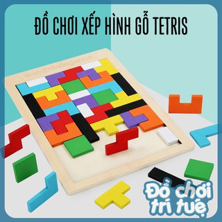 Đồ chơi trí tuệ - Bảng ghép hình gỗ trí tuệ Tetris Montessori thông minh cho bé