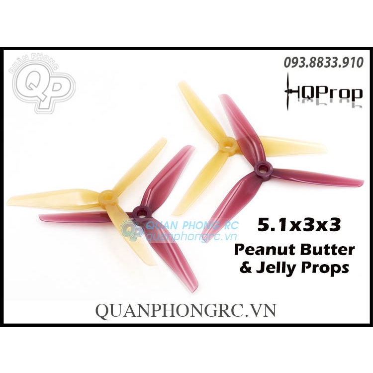 Cánh 3 Lá HQProp Ethix P3 5 Inch Peanut Butter &amp; Jelly Propellers (2 Cặp)