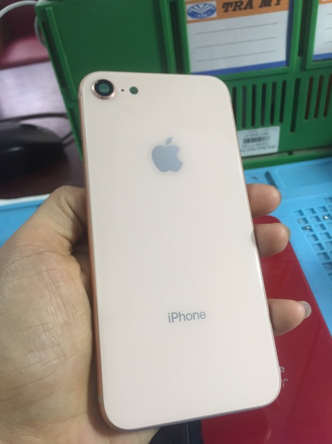 VỎ iPHONE 7 ĐỘ LÊN THÀNH iPHONE 8 MÀU ĐỎ, HỒNG GOLD, ĐEN