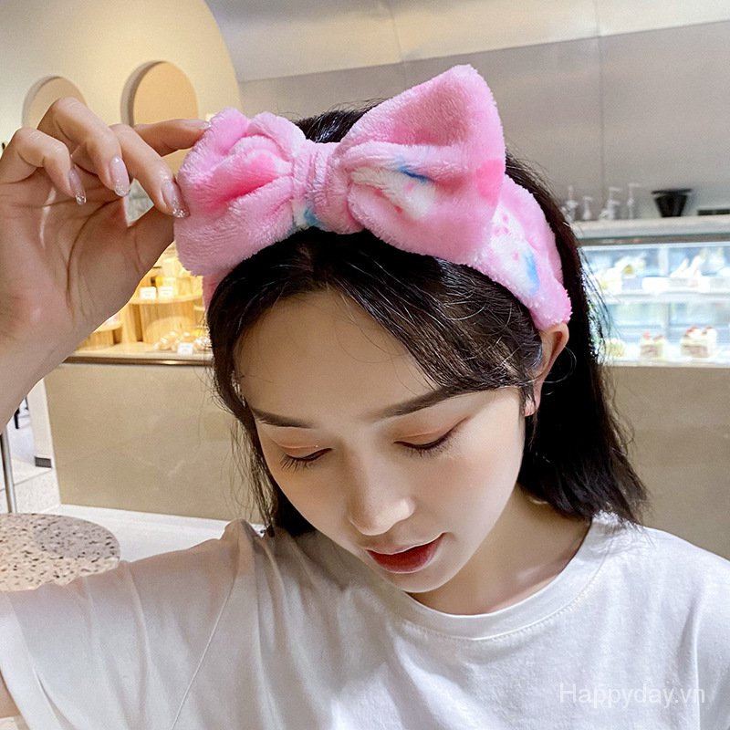 Băng đô nơ vải nhung mềm mại cho nữ